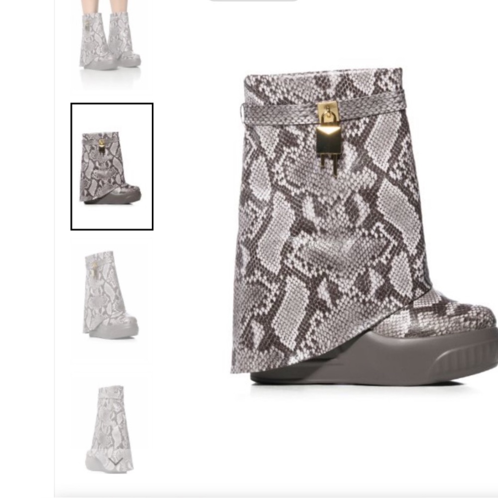 Faux animal skin mid-calf boot!